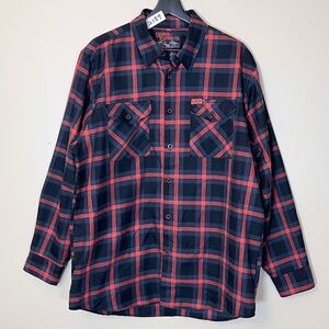 Dixxon Flannel The Pan Plaid Long Sleeve Button Down Shirt - Men's Size L